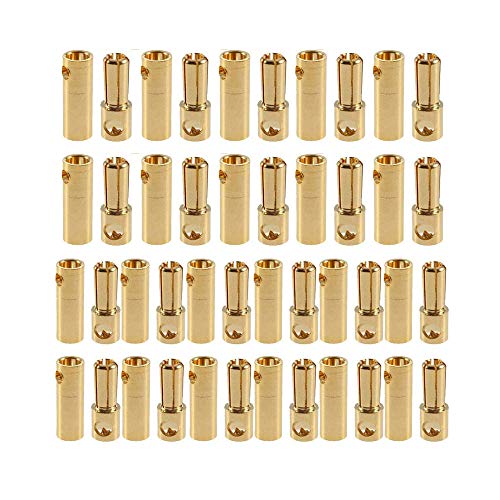 FLY RC 20 Pairs Vergoldete 5.5mm Bullet Männlich Buchse Bananenstecker Rundstecker für RC Batterie ESC Motor von FLY RC
