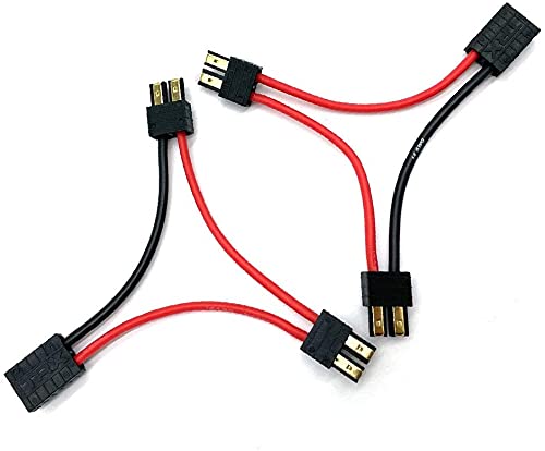 FLY RC 2PCS Traxxas TRX Adapter Goldstecker Male Female Lipo Akku Ladekabel Serie Reihe Seriell Kabel Buchse auf 2 Stecker Adapterkabel von FLY RC