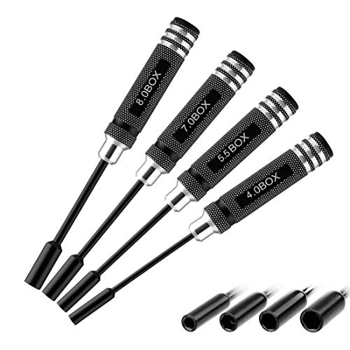 FLY RC Modellbau Werkzeug, RC Nuts 4 Innensechskant Mutter Treiber Tool Kit mit 4,0, 5,5, 7,0, 8,0 mm für RC Autos Helikopter Hubschrauber Flugzeug Schraubendreher Werkzeug Set Auto FLY RC Modellbau Werkzeug, RC Nuts 4 Innensechskant Mutter Treiber Tool Kit mit 4,0, 5,5, 7,0, 8,0 mm für RC Autos Helikopter Hubschrauber Flugzeug Schraubendreher Werkzeug Set Auto von FLY RC
