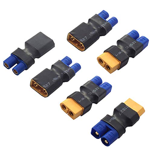 FLY RC 6 Stück XT60 an EC3 Stecker Buchse Adapter Kompaktleuchte Drahtloser Netzstecker Adapter Anschluss UAV RC Modellauto Flugzeugbatterie (XT60 to EC3) von FLY RC