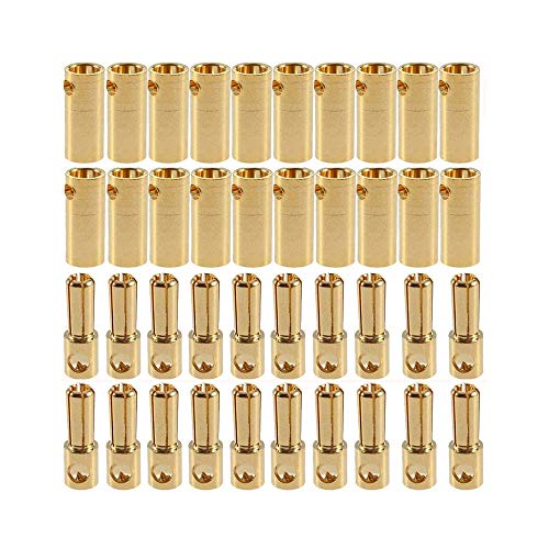 FLY RC 20 Paar vergoldet 5,0mm 5mm Bananenstecker Bullet Stecker Buchse Adapter für ESC Motor RC Lipo von FLY RC