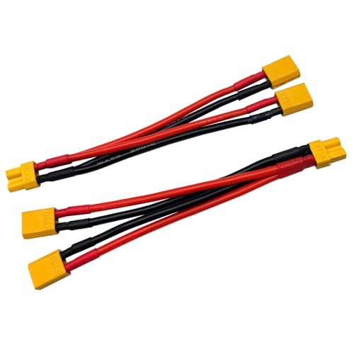 XT30 Stecker Parallel Batterieanschluss 2 Stecker auf 1 Buchse Y Splitter Kabelbaum Adapterkabel 1 Buchse auf 2 Stecker für RC Auto LKW Boot Multicopter Quadcopter Lipo Batterie von FLY RC