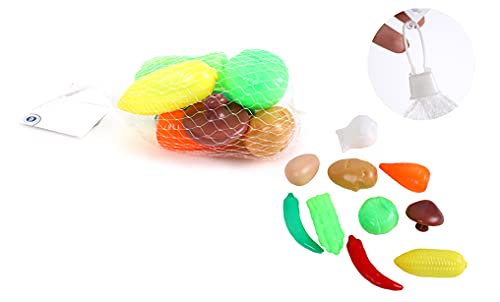 FLYPOP'S - Gemüse - Nachahmungsspiel - 015084 - Mehrfarbig - Kunststoff - Küche - Lebensmittel - Kinderspielzeug - Puppengeschirr - 26 cm x 19 cm - Ab 3 Jahren von Flypop's