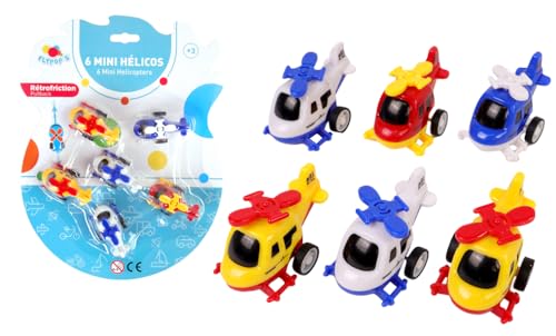 FLYPOP'S - 6 Mini-Nothubschrauber – Mini-Fahrzeug – 022883 – Mehrfarbig – Kunststoff – Rückzug – Spielzeug für Kinder – Geschenk – Geburtstag – 5,5 cm – ab 3 Jahren FLYPOP'S - 6 Mini-Nothubschrauber – Mini-Fahrzeug – 022883 – Mehrfarbig – Kunststoff – Rückzug – Spielzeug für Kinder – Geschenk – Geburtstag – 5,5 cm – ab 3 Jahren von FLYPOP'S