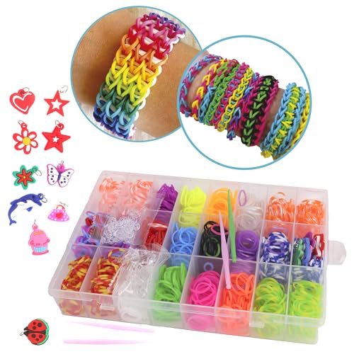 FLYPOP'S - Koffer mit 1400 Gummibändern - Kreatives Hobby - 038658 - Mehrfarbig - Kunststoff - Schmuck - Kinderspielzeug - Armband - DIY - Handarbeit - Geschenk - Geburtstag - Ab 5 Jahren von FLYPOP'S