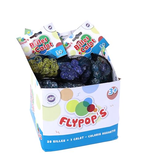 FLYPOP'S - Kugeln Nuggets - Freizeitspiel - 033031 - Zufällige Farbe - Glas - Geschicklichkeitsspiel - Kinderspielzeug - 1,6 cm x 1,6 cm - Ab 3 Jahren FLYPOP'S - Kugeln Nuggets - Freizeitspiel - 033031 - Zufällige Farbe - Glas - Geschicklichkeitsspiel - Kinderspielzeug - 1,6 cm x 1,6 cm - Ab 3 Jahren von FLYPOP'S