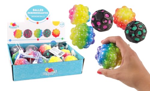 FLYPOP'S - Pack mit 12 Springbällen - Pausenspiel - 037218PA - Mehrfarbig - Schaumstoff - Geburtstag - Geschicklichkeitsspiel - Kinderspielzeug - 7 cm x 7 cm - Ab 18 Monaten FLYPOP'S - Pack mit 12 Springbällen - Pausenspiel - 037218PA - Mehrfarbig - Schaumstoff - Geburtstag - Geschicklichkeitsspiel - Kinderspielzeug - 7 cm x 7 cm - Ab 18 Monaten von FLYPOP'S