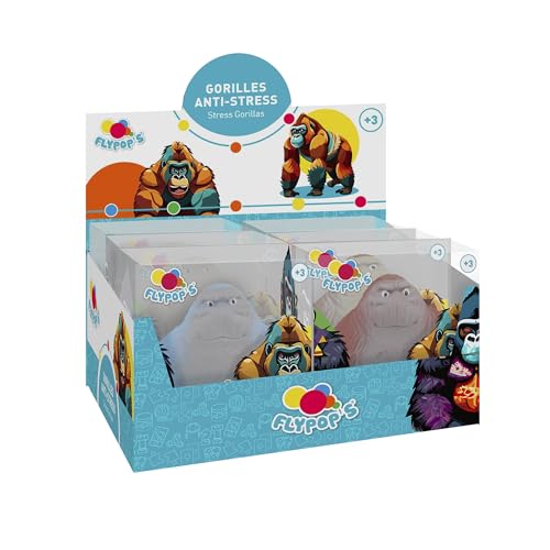 FLYPOP'S - Pack mit 8 Anti-Stress-Gorillas - Jahrmarktspiel - 037222PA - Mehrfarbig - Sand - Kind - Erwachsener - Rehabilitation - Sensorisches Spielzeug - Geschenk - Geburtstag - Ab 3 Jahren FLYPOP'S - Pack mit 8 Anti-Stress-Gorillas - Jahrmarktspiel - 037222PA - Mehrfarbig - Sand - Kind - Erwachsener - Rehabilitation - Sensorisches Spielzeug - Geschenk - Geburtstag - Ab 3 Jahren von FLYPOP'S