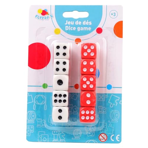 FLYPOP'S - Würfel - Würfelspiel - 140468LIN - Rot und Weiß - Kunststoff - 2 bis 6 Spieler - Gesellschaftsspiele - Kniffel - Glück - 1,4 cm x 1,4 cm - Ab 5 Jahren FLYPOP'S - Würfel - Würfelspiel - 140468LIN - Rot und Weiß - Kunststoff - 2 bis 6 Spieler - Gesellschaftsspiele - Kniffel - Glück - 1,4 cm x 1,4 cm - Ab 5 Jahren von FLYPOP'S