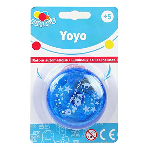 FLYPOP'S - Automatisches JoJo - Freizeitspiel - 030114 - Zufällige Farbe - Kunststoff - Kind - Erwachsener - Leuchtend - Kinderspielzeug - Batterien enthalten - 6 cm x 6 cm - Ab 5 Jahren. von Flypop's