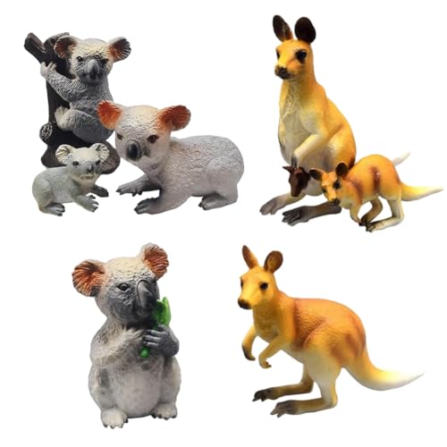 FLyifE Koala Toy Figures, 7 Stück Känguru Figuren Klein, Miniatur Koala Figuren, Realistische Koalafiguren,Ornamente Miniatur Koala, Tortenaufsätze Geschenk Für MiniaturTiereliebhaber… von FLyifE