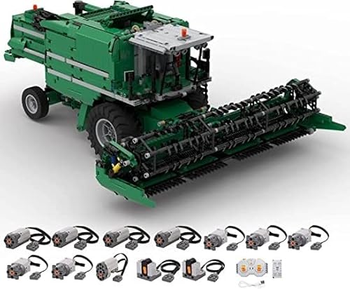 FMBLDM Technik Mähdrescher Traktor Ferngesteuert Modell mit 10 Motor, 3494 Teile Bausteine, MOC Klemmbausteine City LKW Baufahrzeug, Kompatibel mit LG von FMBLDM