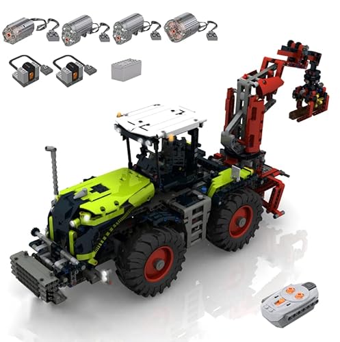 FMBLDM Technik Traktor Bausteine, 2047 Teile Custom Tractor Bausatz Modell, MOC Gro?e Traktor Klemmbausteine Montagesatz mit Fernbedienung und Motoren von FMBLDM