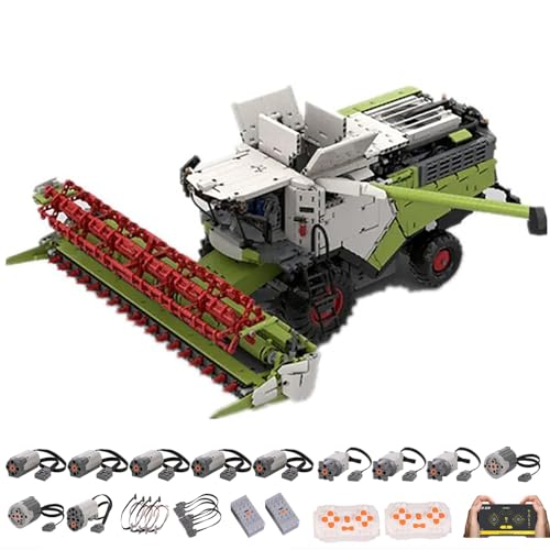 FMBLDM Technik Traktor Bausteine, 6928 Teile Groß Ferngesteuert Landwirtschaftlicher Mähdrescher-Traktor mit 4 Motoren, Modellbausatz Für Erwachsene A von FMBLDM