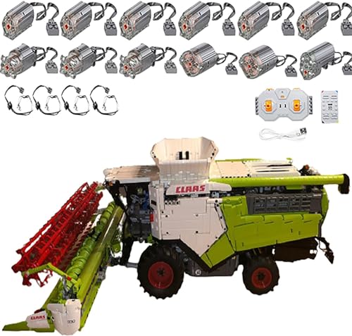 FMBLDM Technik Traktor Bausteine, 6928 Teile Groß Ferngesteuert Landwirtschaftlicher Mähdrescher-Traktor mit 4 Motoren, Modellbausatz Für Erwachsene (A) von FMBLDM