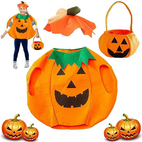 FMKLDENA Kinder Kürbis Kostüm, Halloween Kürbis Kinder Kostüm, Unisex Halloween kürbis kostüm, Für Junge Mädchen Cosplay Halloween Party FMKLDENA Kinder Kürbis Kostüm, Halloween Kürbis Kinder Kostüm, Unisex Halloween kürbis kostüm, Für Junge Mädchen Cosplay Halloween Party von FMKLDENA