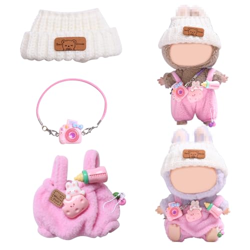 FMKLDENA Kleidung für la-bubu Puppe, la-bubu Puppenkleidung, la-bubu Plüsch Pullover Bekleidung, Puppenkleidung für la-bubu Kleidung, für 17 cm große la-bubu Puppe und andere Puppen (A) von FMKLDENA