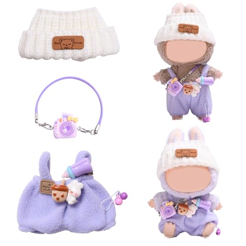 FMKLDENA Kleidung für Labubu Puppe, Labubu Puppenkleidung, Labubu Plüsch Pullover Bekleidung, Puppenkleidung für labubu Kleidung, für 17 cm große Labubu Puppe (B) von FMKLDENA