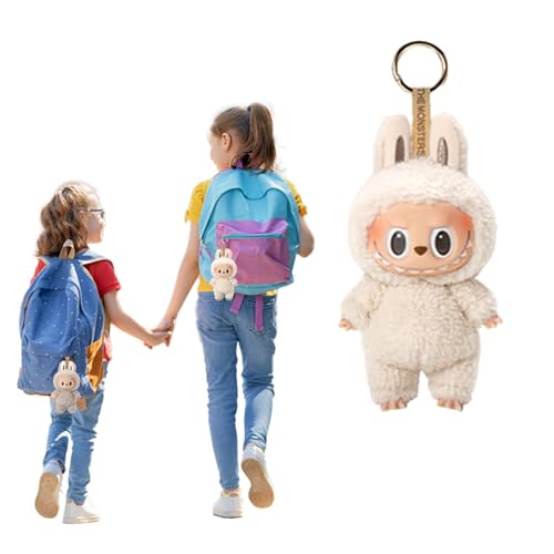 FMKLDENA Labubu Kuscheltier, 17 cm Labubu Puppes, Labubu Plush Keychain, Labubu Plüsch Anhänger, Labubu Monster Keychain, Labubu Plüsch Schlüsselanhänger, Labubu Plush Doll, Geschenk für Fans (F) von FMKLDENA