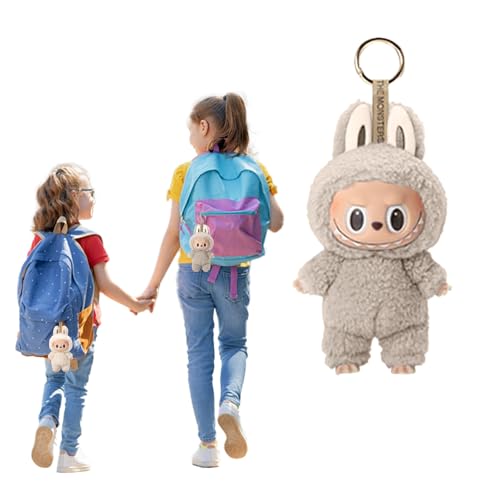FMKLDENA Labubu Kuscheltier, 17 cm Labubu Puppes, Labubu Plush Keychain, Labubu Plüsch Anhänger, Labubu Monster Keychain, Labubu Plüsch Schlüsselanhänger, Labubu Plush Doll, Geschenk für Fans (E) von FMKLDENA