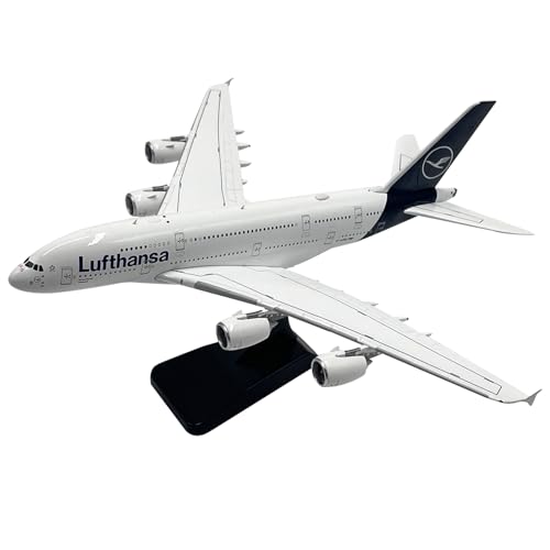 FMOCHANGMDP Modell Flugzeug Metall, 1/400 Skala Lufthansa Airbus A380 Airliner Miniaturmodelle, für Geschenk oder Heimtextilien,7.2 x 7.9Inchs von FMOCHANGMDP