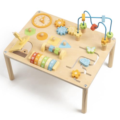 FMSKS 8in1 Holz Aktivitätstisch ab 3 Jahr, Montessori Spielzeug Holzspielzeug Motorikspielzeug Baby ab 36 Monate, Lernspielzeug Spieltisch für Kleinkinder Geschenk für Mädchen Junge FMSKS 8in1 Holz Aktivitätstisch ab 3 Jahr, Montessori Spielzeug Holzspielzeug Motorikspielzeug Baby ab 36 Monate, Lernspielzeug Spieltisch für Kleinkinder Geschenk für Mädchen Junge von FMSKS
