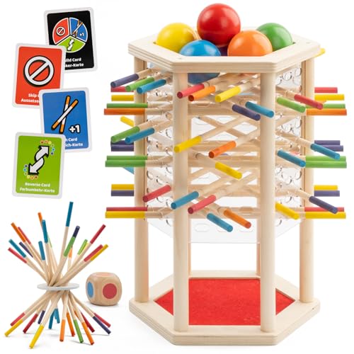 FMSKS Montessori Spielzeug ab 3 Jahre, Holz Kinderspielzeug, Lernspiele mit Bunten Stäbchen, Würfel und Karten, Pädagogisches Brettspiel, Geschenke für Kinder Jungen Mädchen FMSKS Montessori Spielzeug ab 3 Jahre, Holz Kinderspielzeug, Lernspiele mit Bunten Stäbchen, Würfel und Karten, Pädagogisches Brettspiel, Geschenke für Kinder Jungen Mädchen von FMSKS