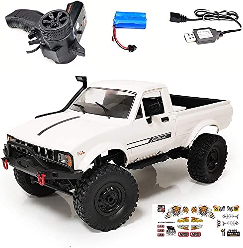 FMTStore WPL 1:16 C24-1 Upgrade Version Ferngesteuertes Auto Vollmaßstab 4WD Geländewagen mit Scheinwerfer RC Auto, Kletterfahrzeug Speed Model Toys von FMTStore