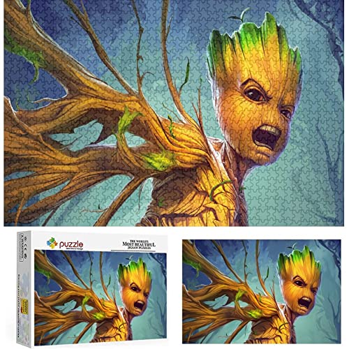 Adults and Children Puzzle 1000 Pieces Puzzle Tree Spirit Groot Puzzles Simple Puzzles Bounty Hunter Puzzle Educational Games Toy Family Decoration,Papppuzzle（50x70cm） von FOBZZY