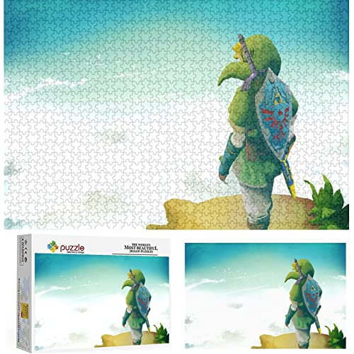 Puzzle 1000 Teile Zelda Legend Puzzles Erwachsene Kinder Schwierigkeitsgrad Puzzle Atem der Wildnis Puzzle Lernspiele Spielzeug Familie Dekoration,Papppuzzle（38x26cm） von FOBZZY