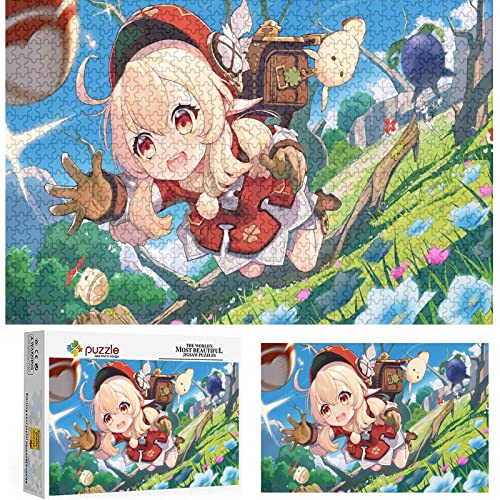 Puzzles 1000 Pieces Genshin Impact Clover Puzzle Boys and Girls Difficulty Level Puzzle S Game Role Puzzle Education Games Toy Family Decoration,Holzpuzzle（75x50cm） von FOBZZY