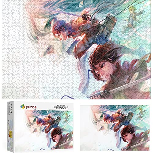 Puzzles für Erwachsene 1000 Teile Anime Attack On Titan Puzzles für Kinder Lernspielzeug Intellektuelles Spiel Geschenk Teens DIY Home Entertainment Spielzeug ,Papppuzzle（38x26cm） von FOBZZY
