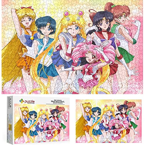 Sailor Moon Puzzle Holz, DIY 1000. Stücke Spaß Familie Anime Puzzles- Kreatives Neues DIY,Holzpuzzle（75x50cm） von FOBZZY