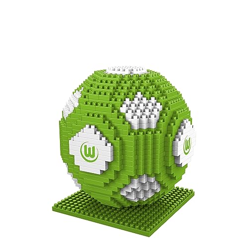 FOCO Offizielles Lizenzprodukt VFL Wolfsburg BRXLZ-Steine 3D-Fußball BAU-Set +12 YO Bricks von FOCO