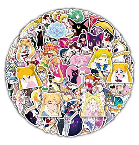 100pcs Sailor Moon Pretty Guardian Aufkleber, Japanische Anime Cartoon Wasserdicht Niedliche Aufkleber für Laptop Wasserflasche Telefon Auto, Geschenk für Kinder Jugendliche Erwachsene (Sailor Moon) von FOCRI