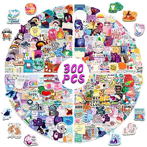 300Pcs Positive Inspirational Words Stickers Pack, Motivational Quotes Decals für Kinder, Jugendliche, Erwachsene, Schulen, Belohnungen, Vinyl Waterproof Trendy Aufkleber von FOCRI