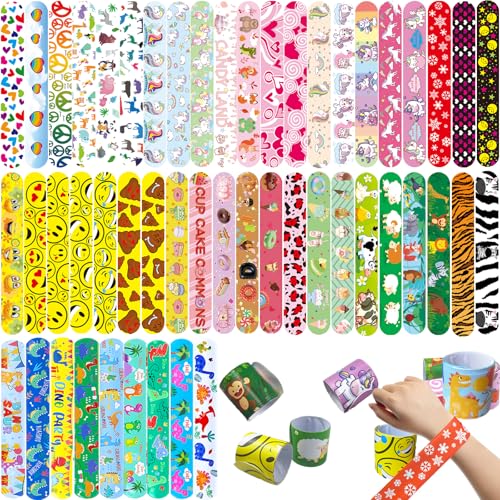 Slap Armbänder Party-Set, Tier- und Herz-Designs, Kinder-Partygeschenke und Klassenzimmerpreise (288) von FODYNE