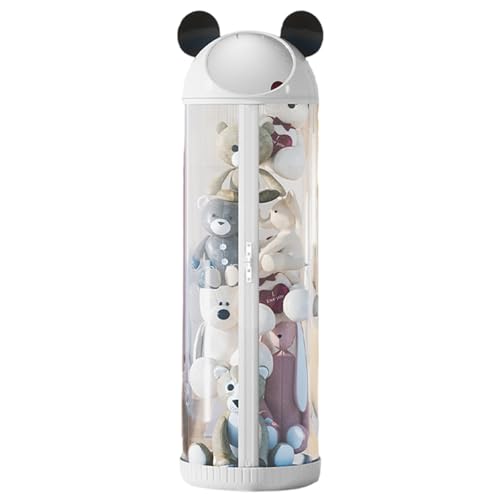 FOELANNE Eine schöne Puppe, Transparente Aufbewahrungsröhre for Plüschtiere mit Deckel, 30 cm Durchmesser, Mehrfarbig, 112–172 cm Höhe(White,142cm) von FOELANNE