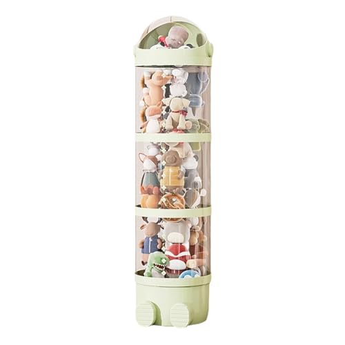 FOELANNE Eine schöne Puppe, Vertikale transparente staubdichte Stofftierröhre mit Schiebedeckel, Mehrfarbig, 65–162 cm(Green,130cm*28cm) von FOELANNE