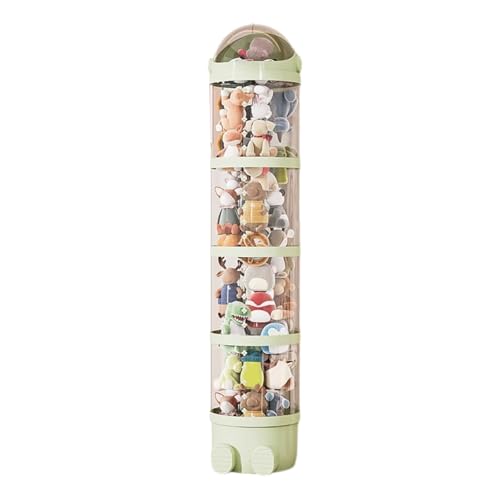 FOELANNE Eine schöne Puppe, Vertikale transparente staubdichte Stofftierröhre mit Schiebedeckel, Mehrfarbig, 65–162 cm(Green,162cm*28cm) von FOELANNE