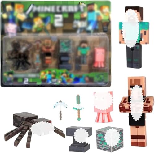 FOGARI 8 Stück Mine-Craft Figuren, Mine-Craft Spielzeug, Enthält Charaktere, Tiere, Vorräte, Waffen, Erze, Actionfiguren zum Spielen, Tauschen und Sammeln, Actionfiguren als Geschenk FOGARI 8 Stück Mine-Craft Figuren, Mine-Craft Spielzeug, Enthält Charaktere, Tiere, Vorräte, Waffen, Erze, Actionfiguren zum Spielen, Tauschen und Sammeln, Actionfiguren als Geschenk von FOGARI