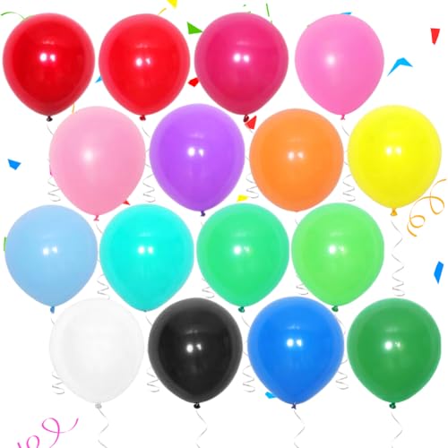 Mehrfarbige Luftballons Bunt Helium 30cm, 100 Stück Partyballon Luftballons für Ballongirlande Geburtstagsdeko, Hochzeitsdeko, Babypartydekoration von FOGARI