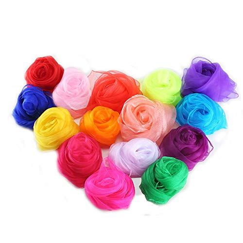 FOGAWA 15 Stück Jongliertücher Kinder Seidentücher Chiffontücher Tanztücher Gymnastiktücher Bunt Tanz Tücher Jonglieren Schals Sinnesspielzeug für Kindergarten Tanz Kindershow 60 x 60cm FOGAWA 15 Stück Jongliertücher Kinder Seidentücher Chiffontücher Tanztücher Gymnastiktücher Bunt Tanz Tücher Jonglieren Schals Sinnesspielzeug für Kindergarten Tanz Kindershow 60 x 60cm von FOGAWA