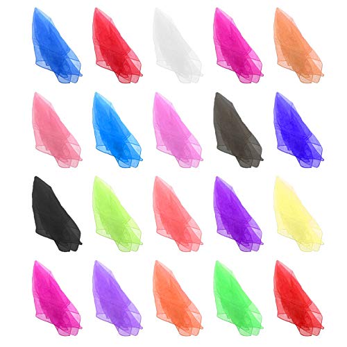 FOGAWA 20pcs Seidentücher Chiffontücher Bunt Jongliertücher Kinder Square Dance Tanztücher Tanz Tücher Gymnastiktücher Jonglieren Schals für Kinder Kindergarten Damen Baby 24 x 24 Zoll 19 Farbe FOGAWA 20pcs Seidentücher Chiffontücher Bunt Jongliertücher Kinder Square Dance Tanztücher Tanz Tücher Gymnastiktücher Jonglieren Schals für Kinder Kindergarten Damen Baby 24 x 24 Zoll 19 Farbe von FOGAWA