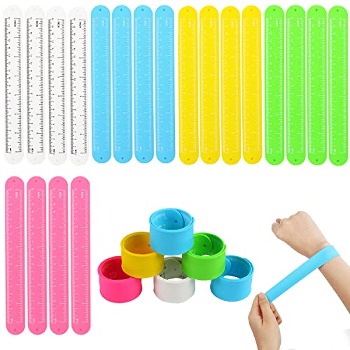 FOIMAS 20 Stück Lineal-Armbänder für Kinder, Silikon-Schnapparmband für Jungen und Mädchen, Partyzubehör, Klassenzimmerpreis von FOIMAS