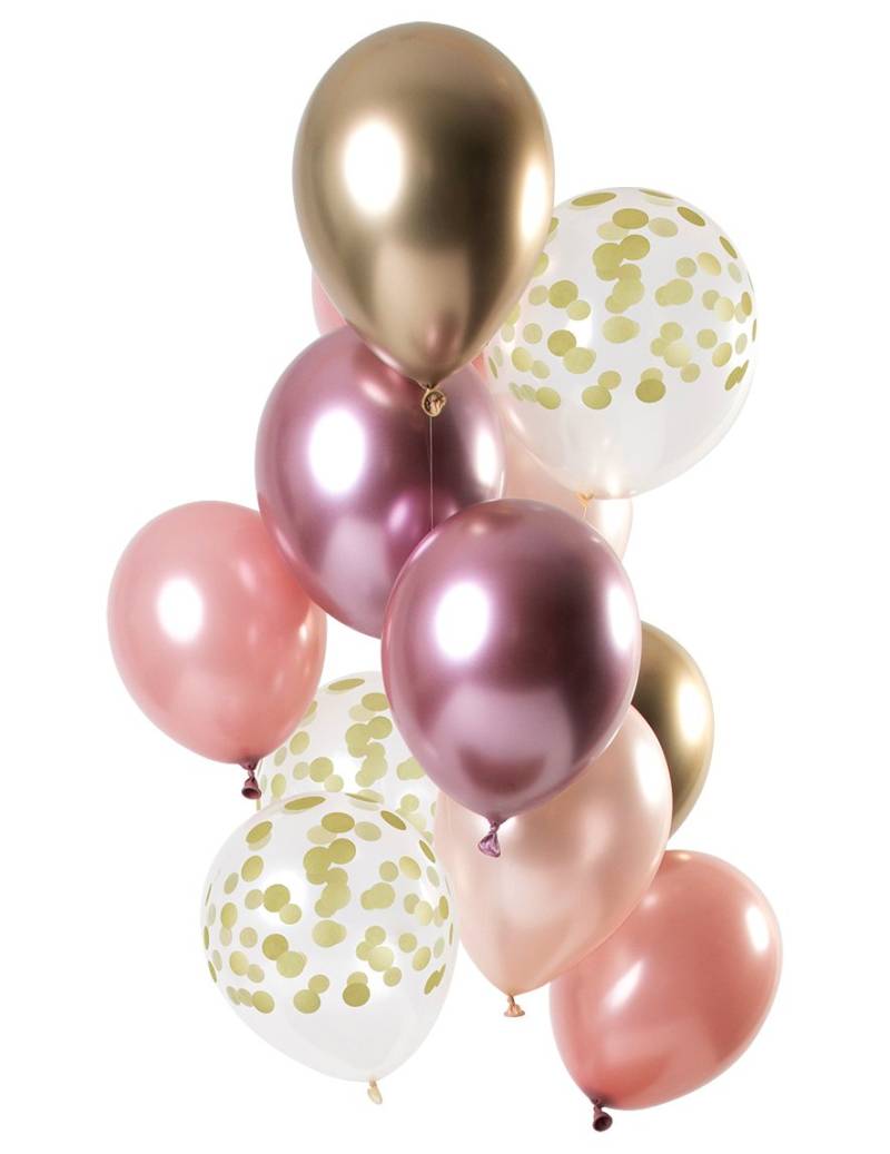 12 Latexballons Roségold und Gold 33 cm von FOLAT BV