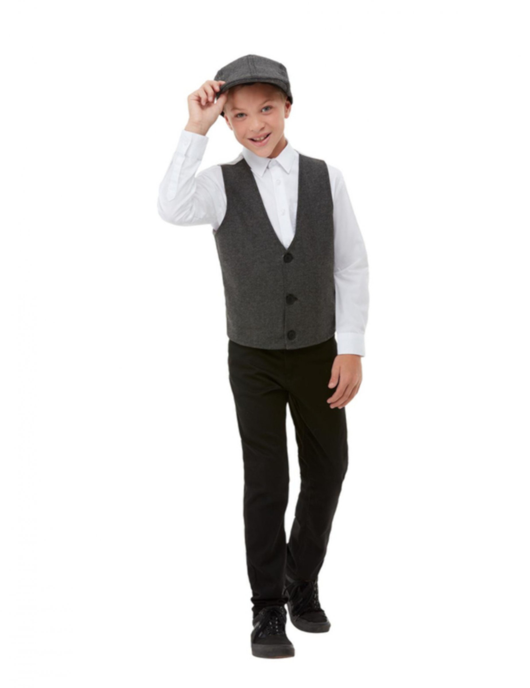 20er Jahre-Kostüm für Jungen 2-teiliges Set Faschingskostüm grau von SMIFFY'S