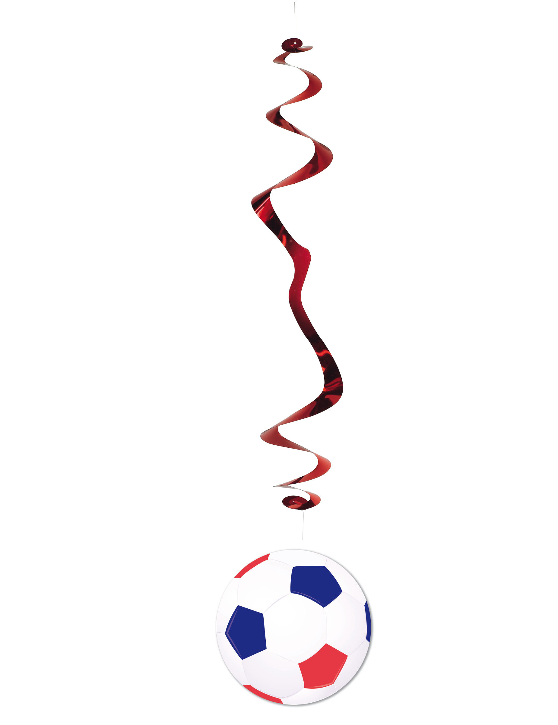 Hänge-Dekoration Fussball 6 Stück blau-weiß-rot 80 cm von CHRISTIANFABRICATIONS
