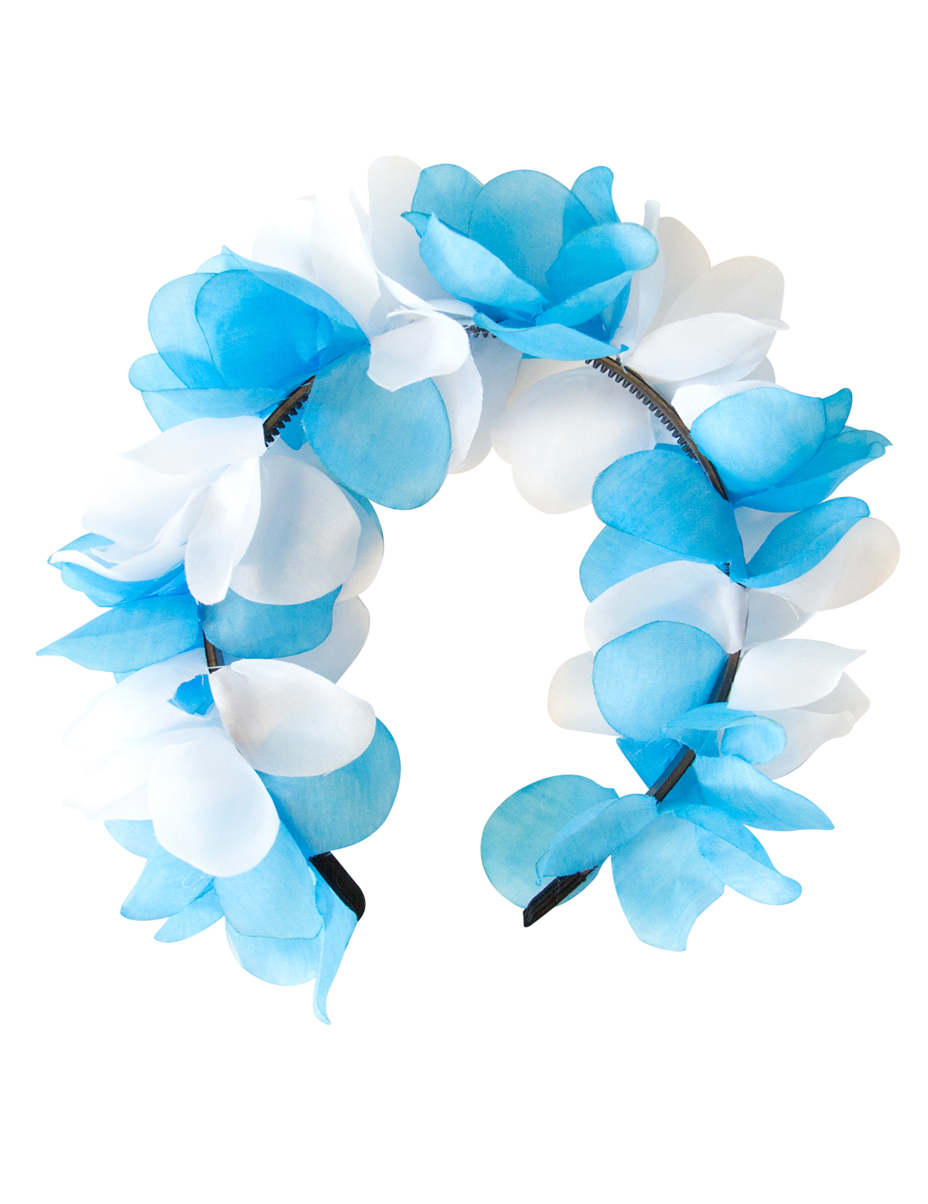 Bayrischer Blumen-Haarreif Kopfbedeckung blau-weiss Bayrischer Blumen-Haarreif Kopfbedeckung blau-weiss von FOLAT BV
