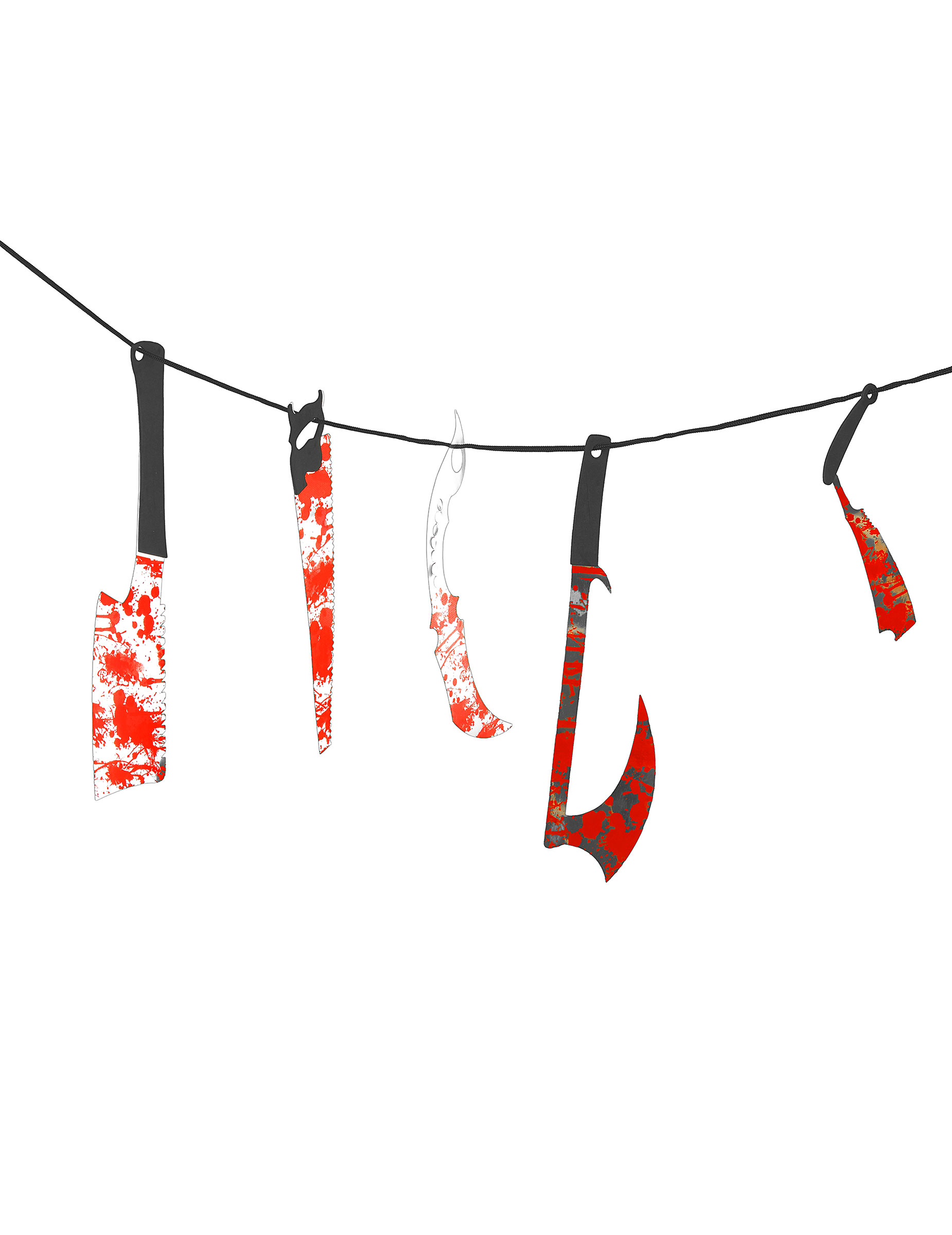 Blutige Girlande Folter Instrumente Halloween Party-Deko rot-bunt 118cm Blutige Girlande Folter Instrumente Halloween Party-Deko rot-bunt 118cm von FOLAT BV